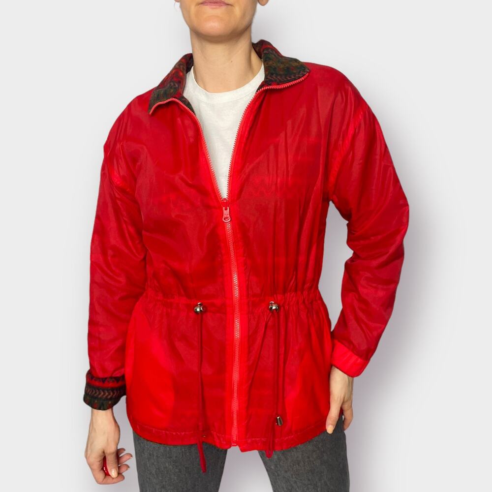 90s Fleece Lined Red Reversible Windbreaker